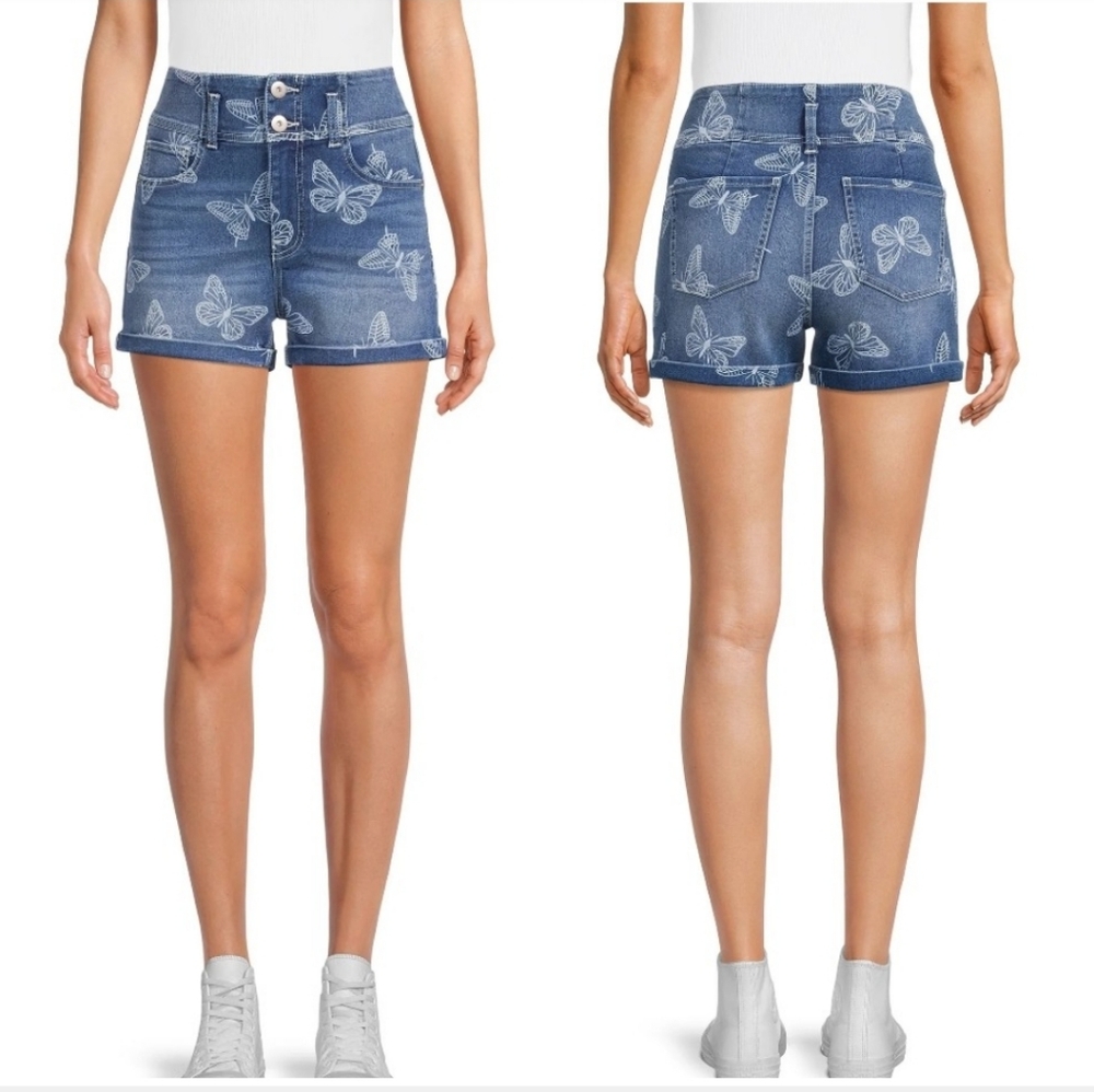 No Boundaries 🦋 Blue Denim Shorts, Size 11 Juniors' - Picture 2 of 11